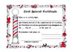 First HairCut Certificate (1 Dozen) - Old Design