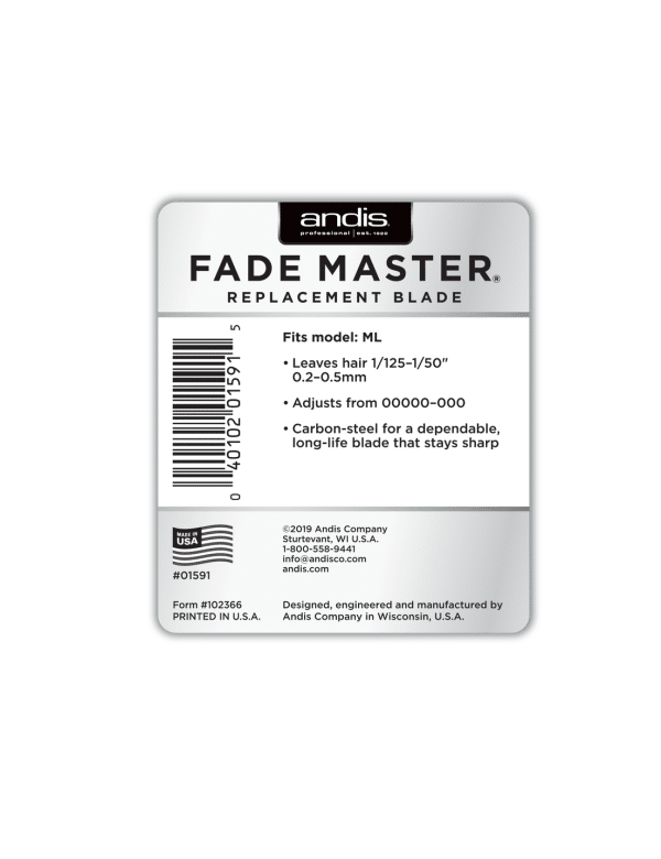 Andis Fade Master Blade Package Back