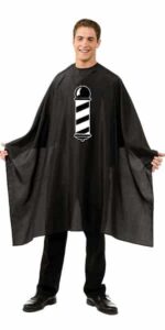 Barber Pole Styling Cape - Black