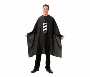 Barber Pole Styling Cape - Black