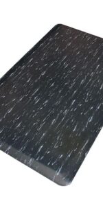 Black & White Marbelized 3/8" Thick Floor Mat, 3'x5'