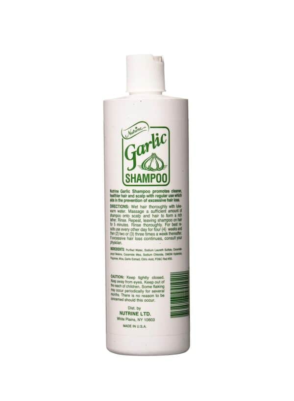 Nutrine Garlic Shampoo Unscented 16oz back