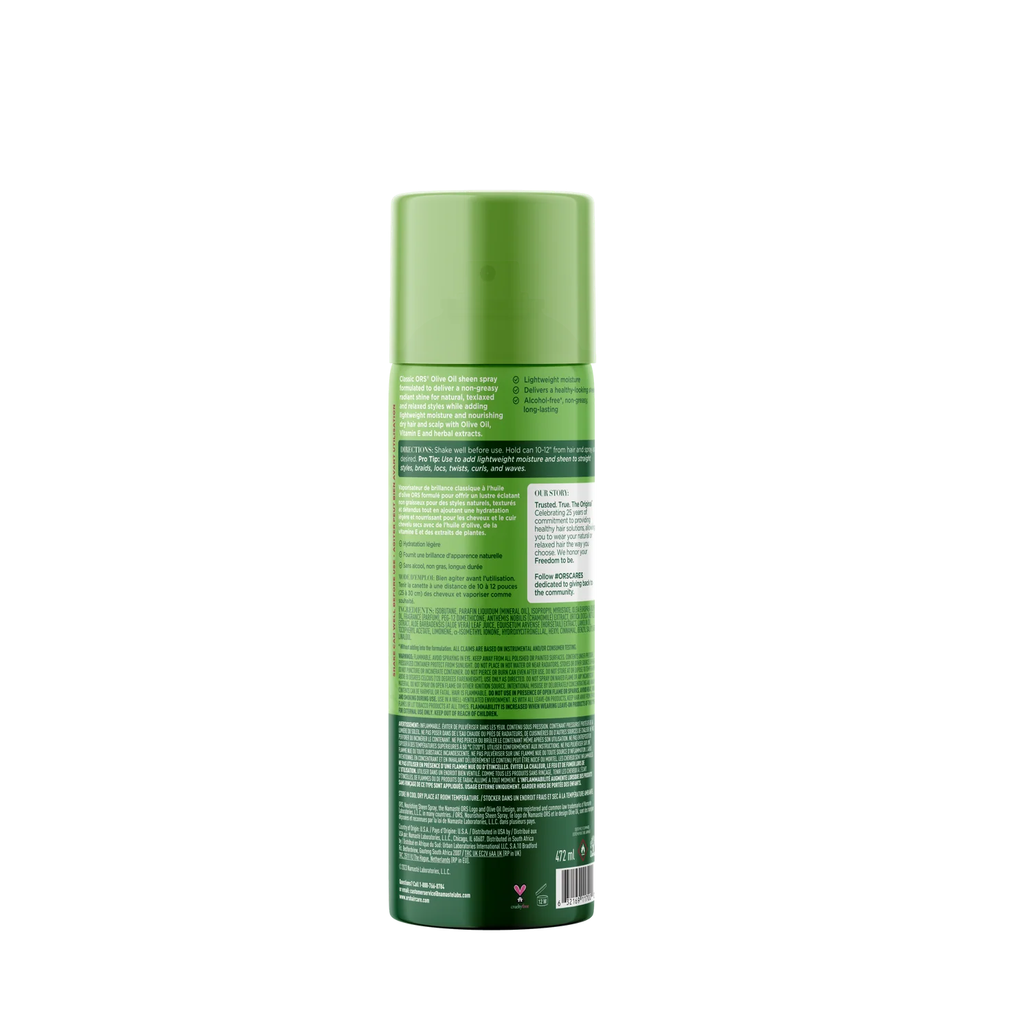 Organic Root Stimulator Olive Oil Nourishing Sheen Spray 10oz - back