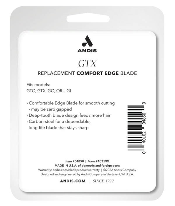 Andis Deep Tooth Blade for T-Outliner GTX #04850 - Package back