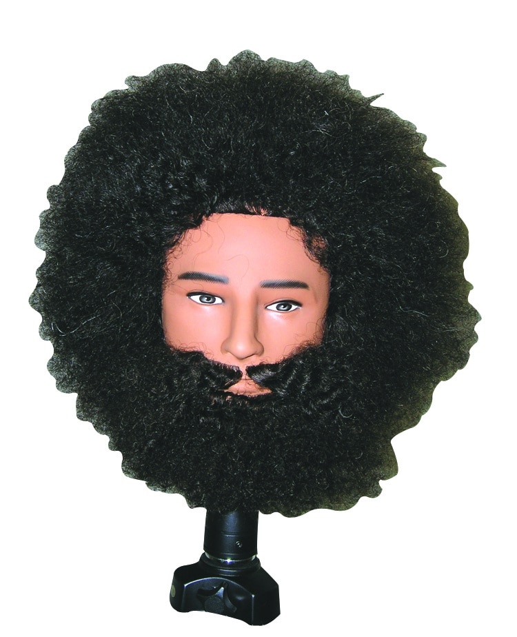 Male Human Hair Beard Mannequin Head Cosmetology Barber