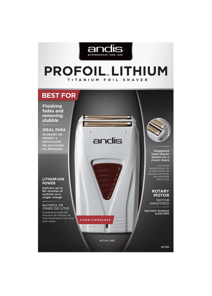 Andis Profoil Lithium Titanium Foil Shaver 17150 Barber Depot