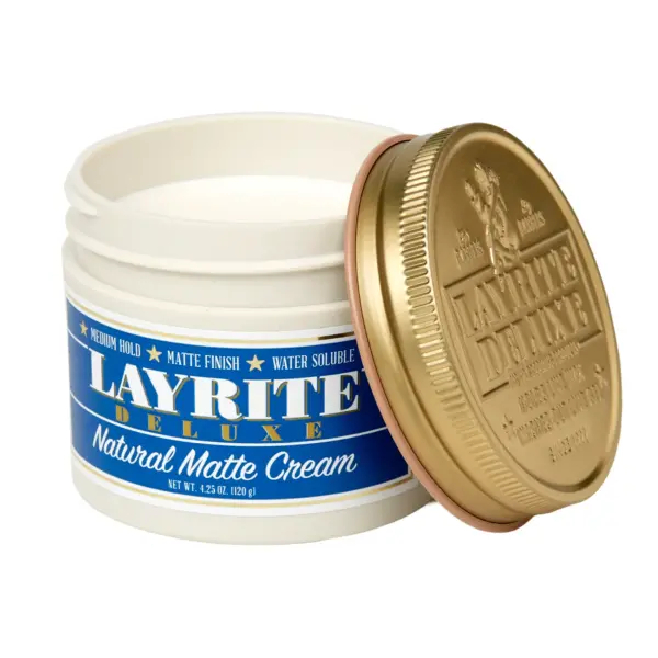 Layrite Matte Cream Pomade 4.25oz - Open angled view