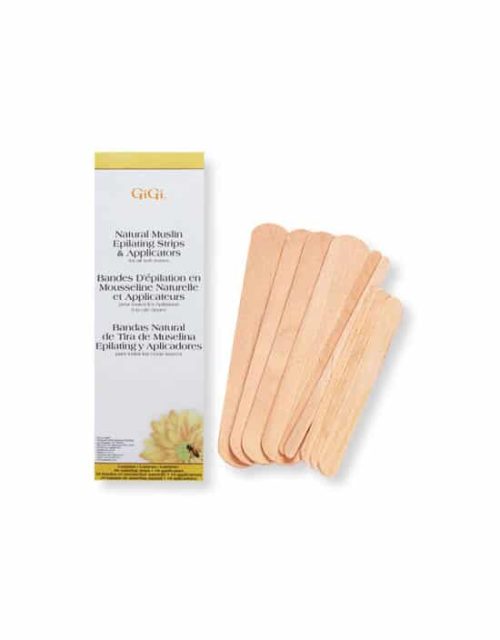 GiGi Natural Muslin Epilating Strips & Applicators (Large) - GG0610