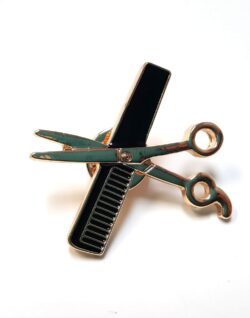 Shear & Comb Lapel Pin (Gold)
