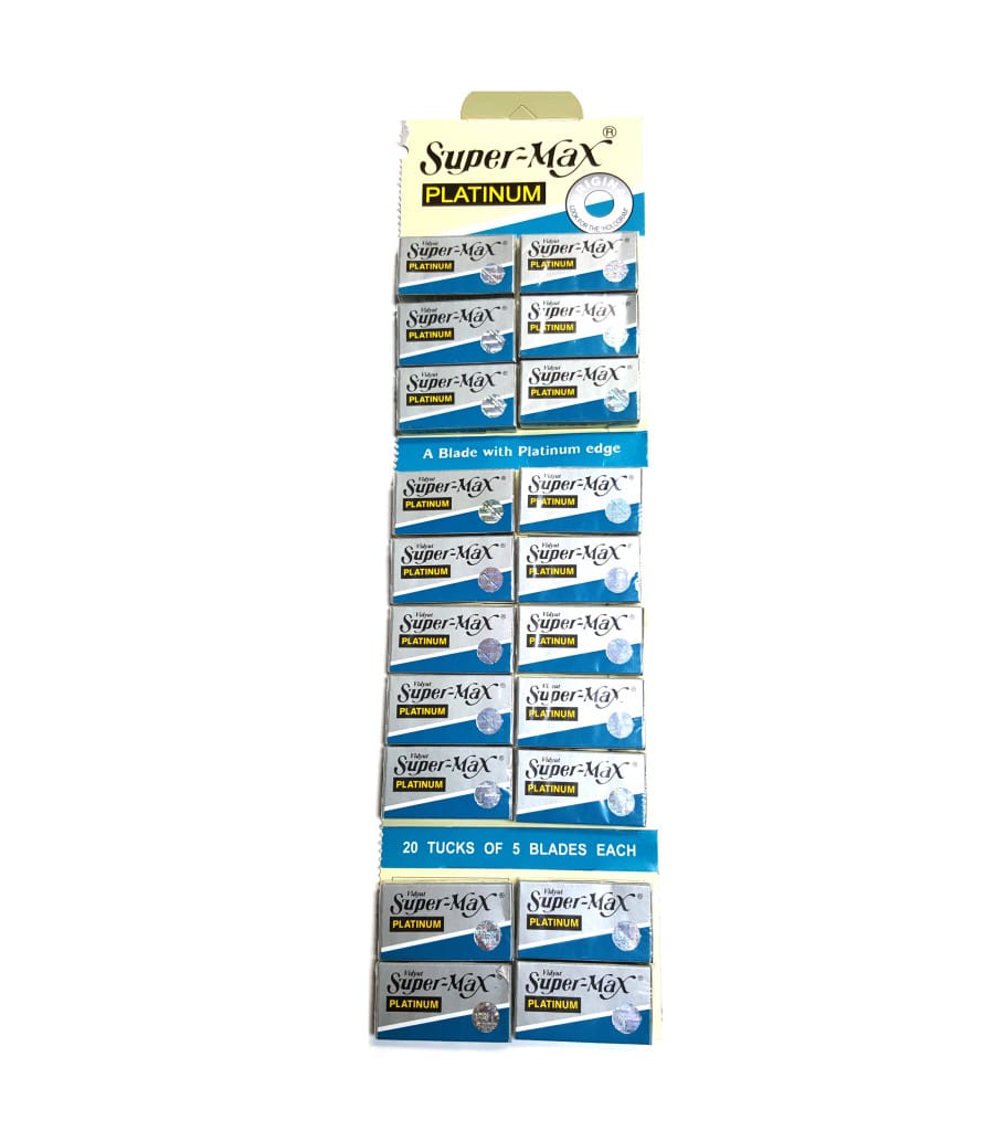 Super Max Platinum Double Edge Razor Blades (100 blades/pk) Barber