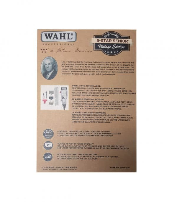 wahl 5 star senior vintage edition