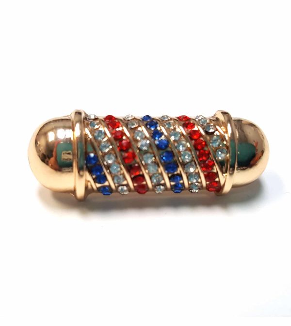 Diamond Barber Pole Lapel Pin (Gold)