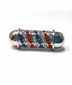 Diamond Barber Pole Lapel Pin (Silver)