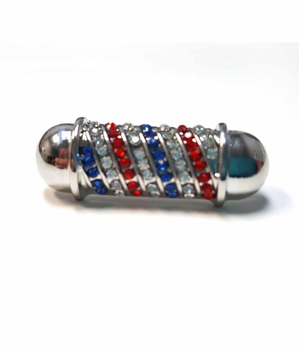 Diamond Barber Pole Lapel Pin (Silver)