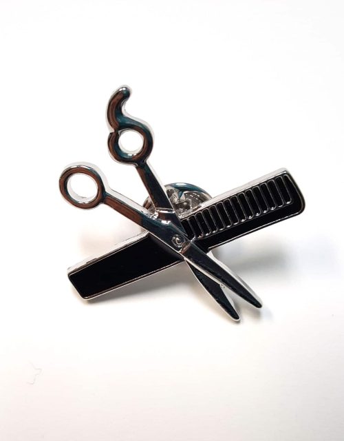 Shear & Comb Lapel Pin (Silver)