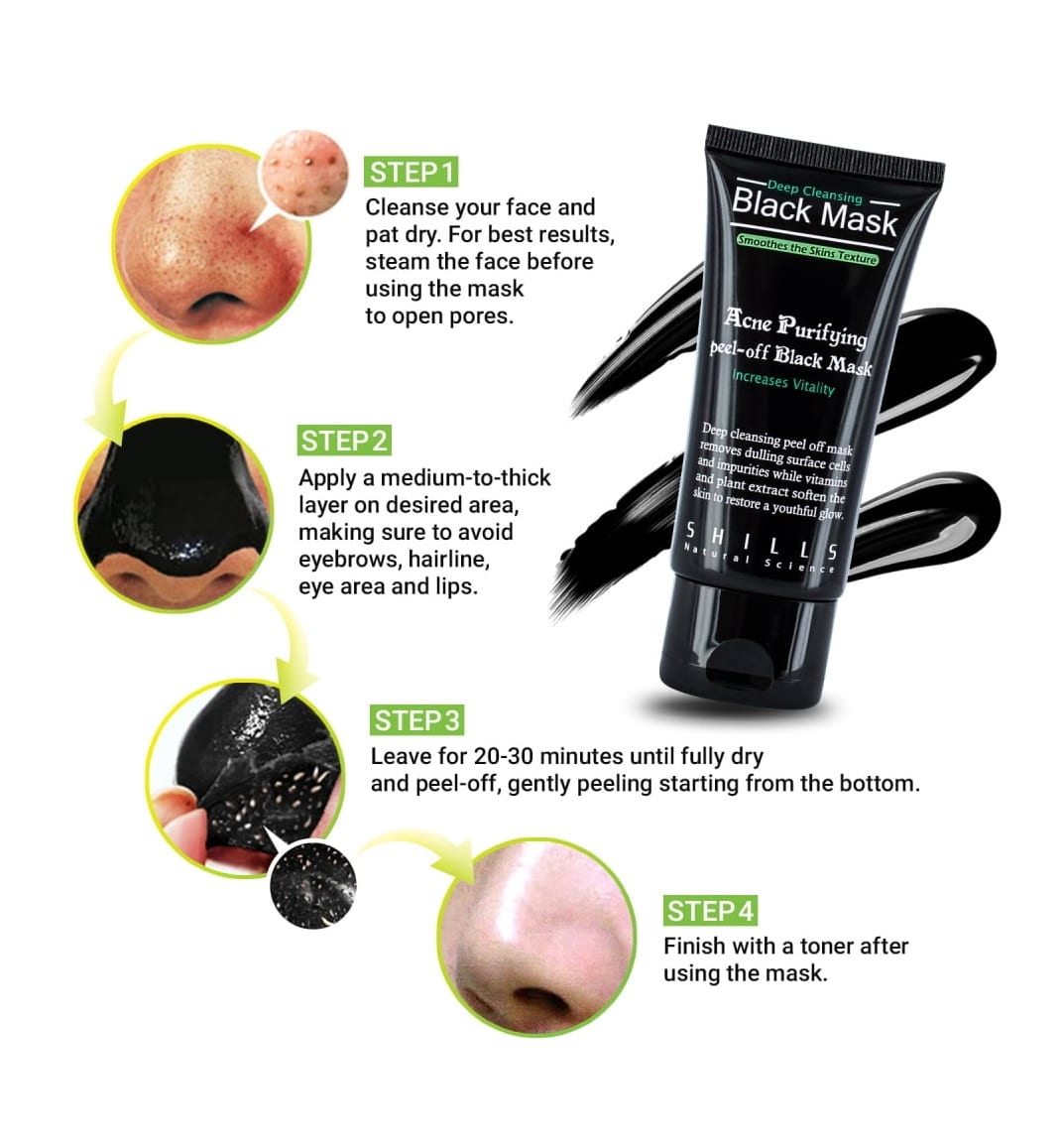 Purifying black charcoal mask peel off