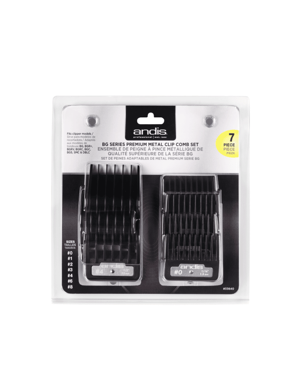 Andis BG Series Premium Metal Clip Comb Set 7-Pieces #33640