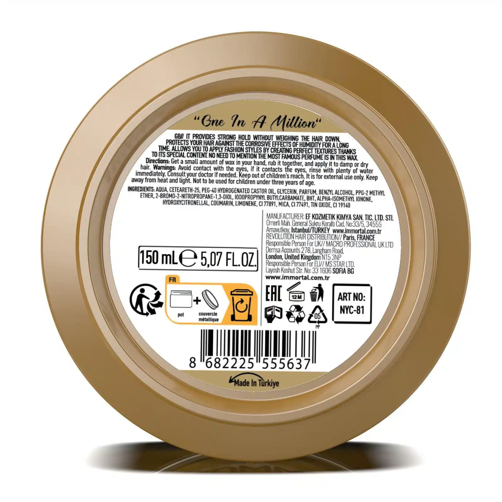 Immortal NYC "One in a Million" Hair Wax - Bottom