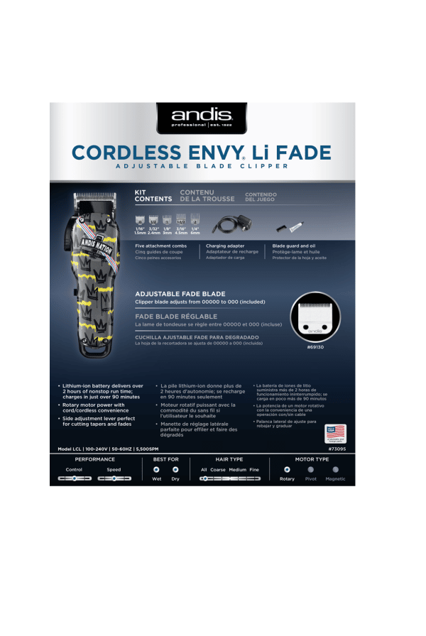 Andis Cordless Envy Li Fade - Andis Nation #73095 - Image 4