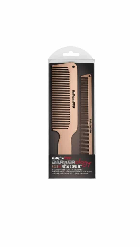 BabylissPro BARBERology RoseGoldFX Metal Comb Set #BCOMBSET2RG
