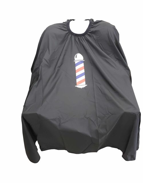 Stretch Hook Cutting Cape With Barber Pole Design