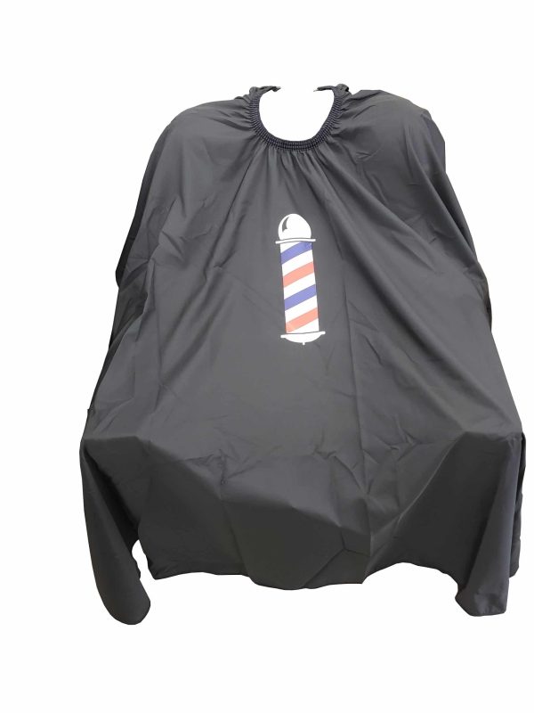 Stretch Hook Cutting Cape With Barber Pole Design