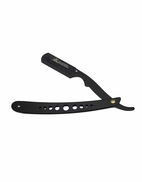 Classic Samurai Metal Razor Holder - Black with holes