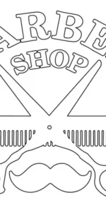 Barbermate Shear and Comb Barber Shop Vinyl Cling Decal
