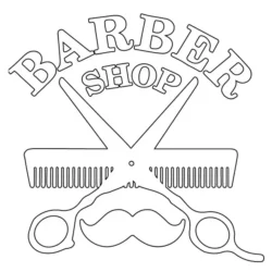 Barbermate Shear and Comb Barber Shop Vinyl Cling Decal