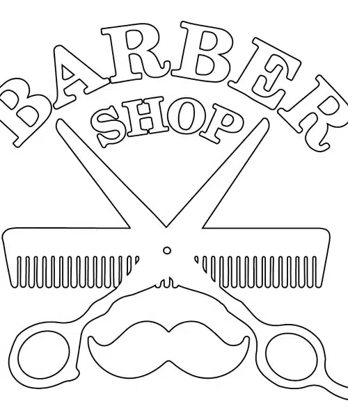 Barbermate Shear and Comb Barber Shop Vinyl Cling Decal