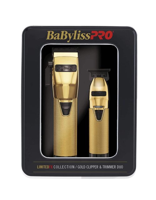 BabylissPro LimitedFX Gold/Black Clipper and Trimmer Combo #FXHOLPK2GB