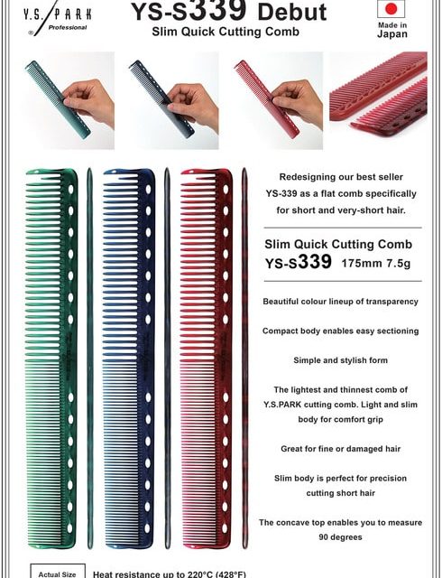 YS Park YS-S339 Slim Cutting Comb product sheet