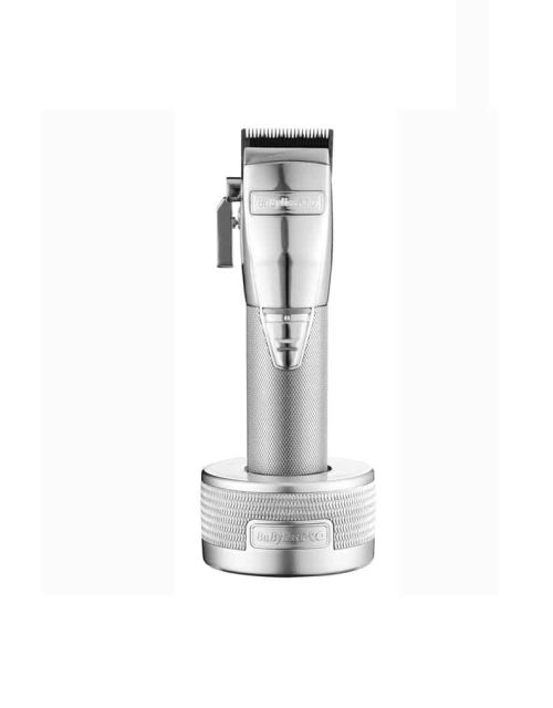 BabylissPro SilverFX Clipper Charging Stand - Example with clipper