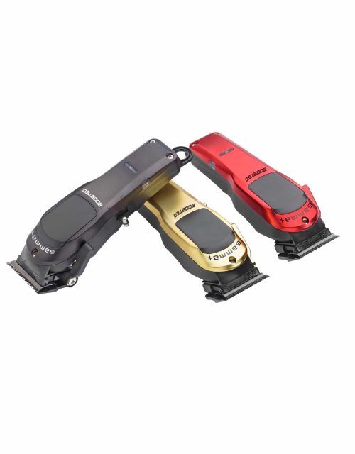 Gamma Boosted Cordless Clippers in Black, Gold, and Red