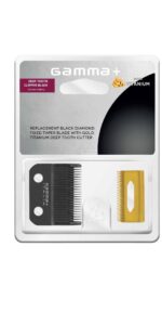 Gamma Replacement Clipper Blade - Black Diamond Fixed Taper Blade and Gold Titanium Deep Tooth Cutter Blade #GPCRBTS