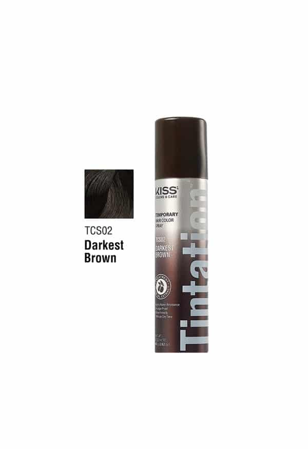 Kiss Tintation Temporary Hair Color Spray TCS02 Darkest Brown