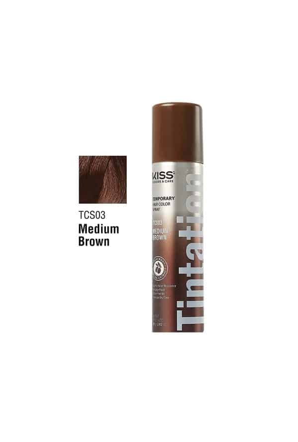 Kiss Tintation Temporary Hair Color Spray TCS03 Medium Brown
