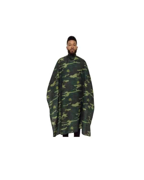 King Midas Camo Cape green on standing person
