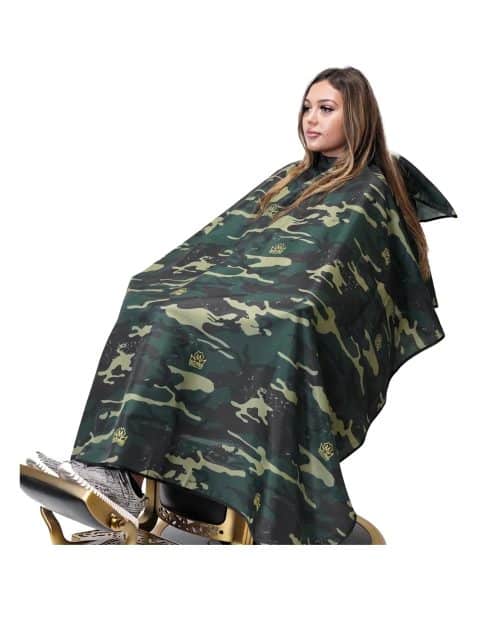 King Midas Camo Cape green on seated person