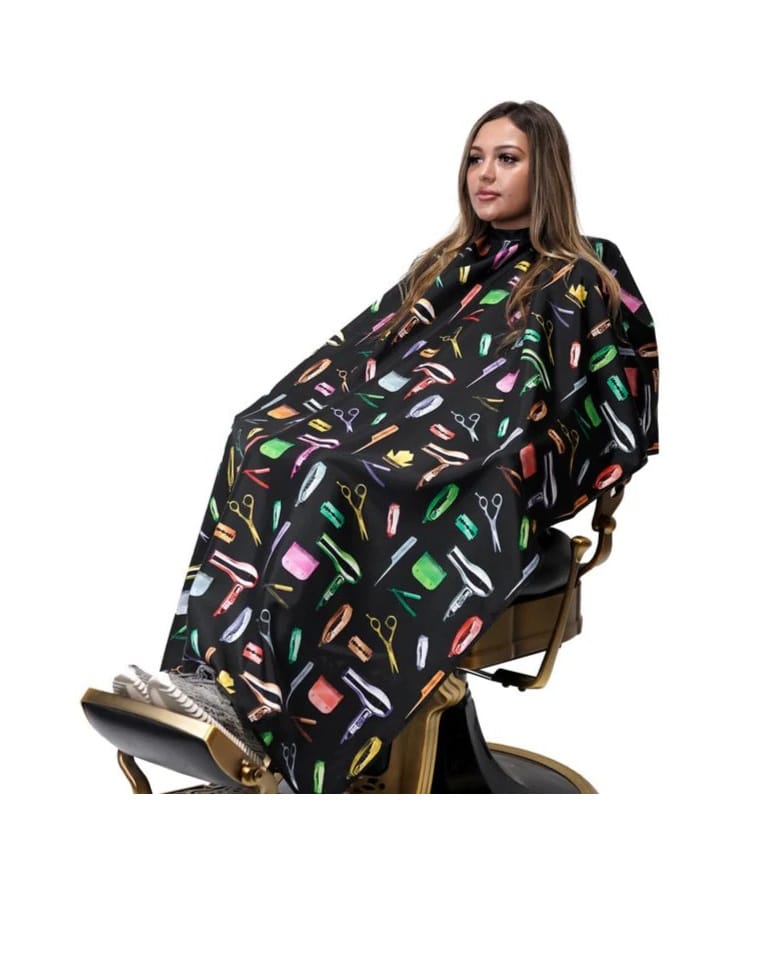 King Midas Fruity Pebble Cape on seated person 1