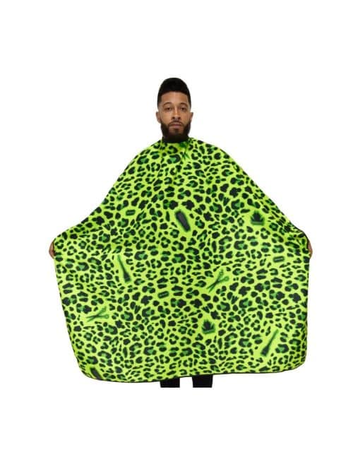 King Midas Leopard Cape Green on standing person