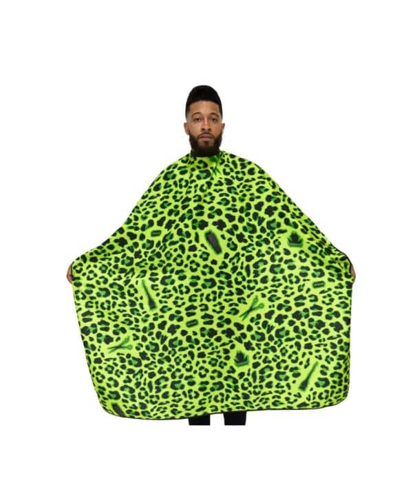 King Midas Leopard Cape Green on standing person