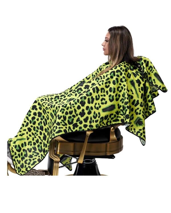 King Midas Leopard Cape Green on sitting person side