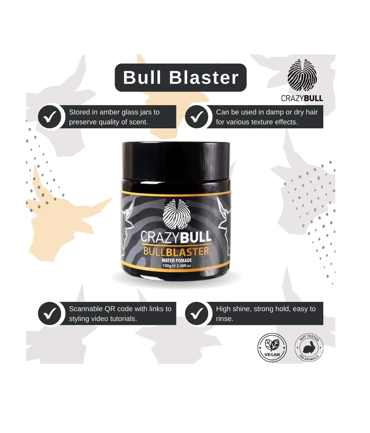 Crazy Bull Bull blaster Water Pomade 100g - Info