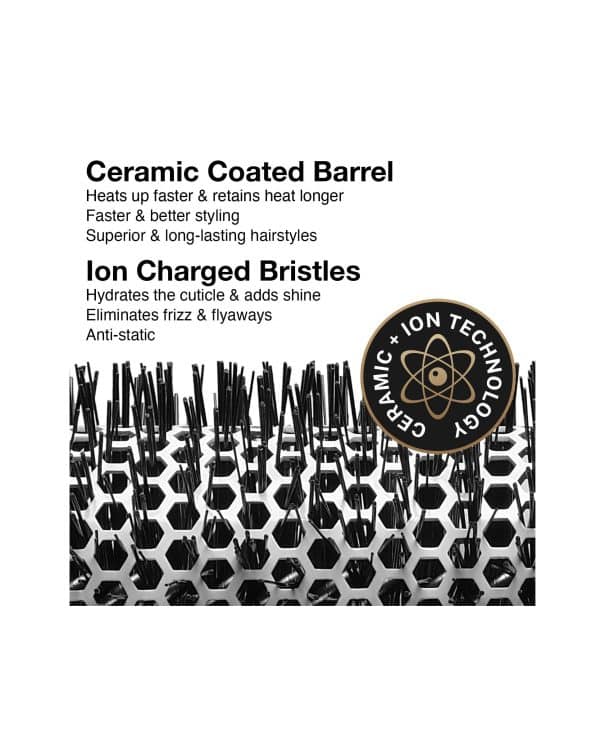Olivia Garden Ceramic + Ion Thermal Round Brush barrel and bristle info