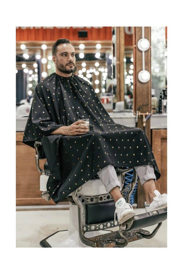 Barber Strong Barber Cape - Gold Metallic Shield