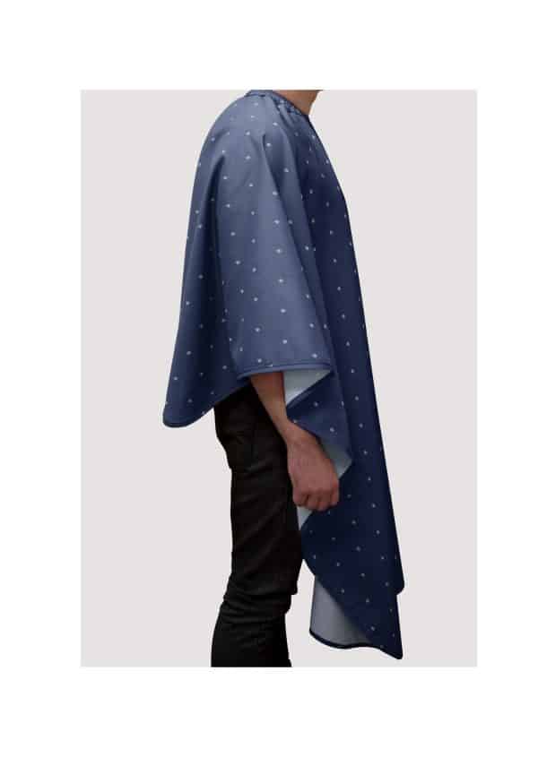 Barber Strong Barber Cape Shield Collection - Blue Standing Side