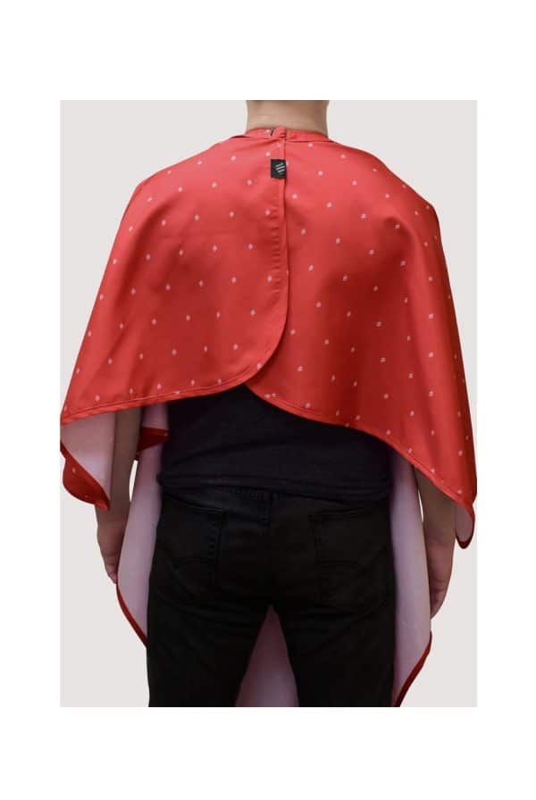 Barber Strong Barber Cape Shield Collection - Red Standing Back
