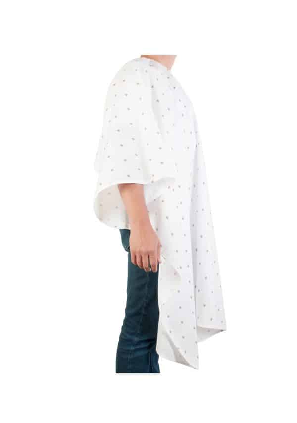 Barber Strong Barber Cape Shield Collection - White Standing Side