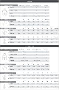 Barber Strong Barber Jacket Size Chart